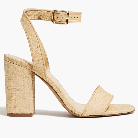 J. Crew Woven (raffia) Heeled Sandals Size 7 - Picture 3 of 5
